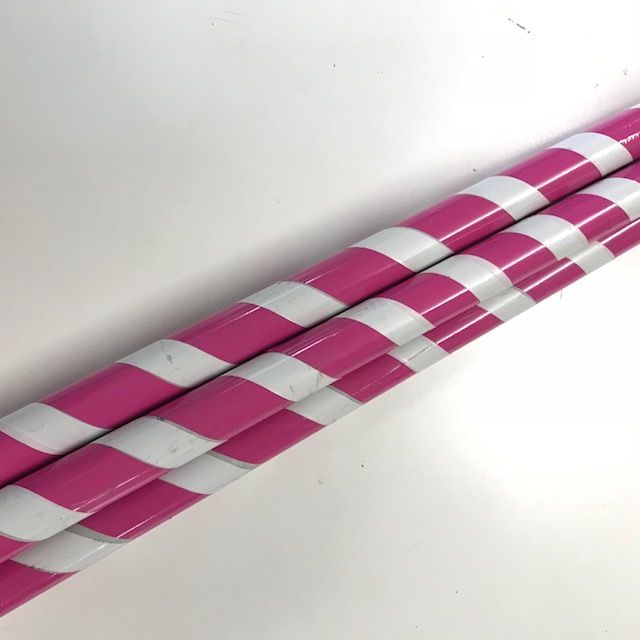 LOLLY, Candy Cane Straw Pink & White Stripe 1.5m H PVC